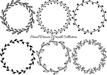 Cute Hand Drawn Wreath Frames - бесплатный vector #408911