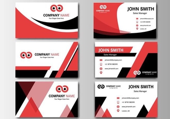 Free Business Red Name Card Vector - Free vector #409171