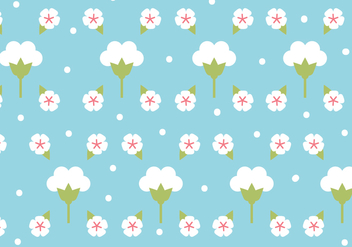 Flat Design Cotton Flower Pattern - Free vector #409811