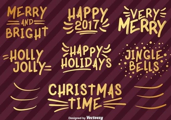 Happy Holidays Han Drawn Vector Lettering - vector gratuit #410011 