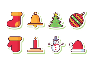 Free Christmas Sticker Icon Set - Kostenloses vector #410941