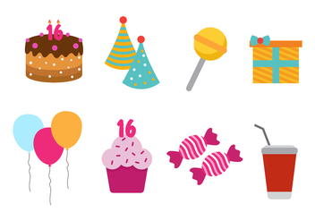 Free Sweet 16 Vector Icon - Free vector #411091