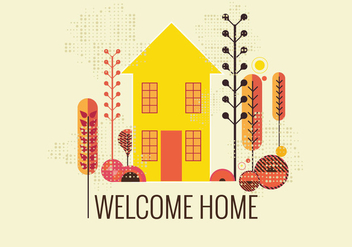 Retro Style Welcome Home Vector - vector gratuit #411251 
