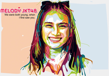 Melody JKT 48 - Popart Portrait - бесплатный vector #411821