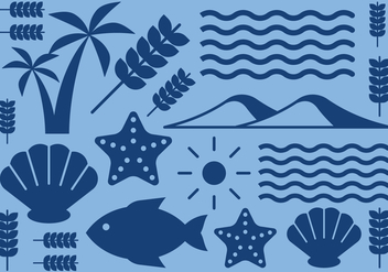Nature Beach Icons - vector #412611 gratis