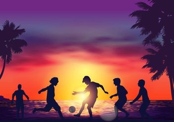 Beach Soccer Game - vector gratuit #412631 