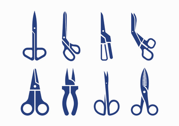 Scissors silhouette icons - vector #413521 gratis