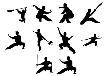 Free Wushu Silhouettes Vector - Free vector #414001