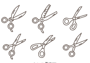 Hand Drawn Scissors Vector Set - бесплатный vector #414381