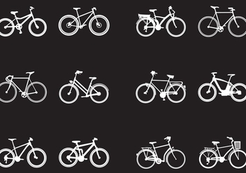 Silhouette Of Various Kinds Of Bicycle - vector gratuit #414541 