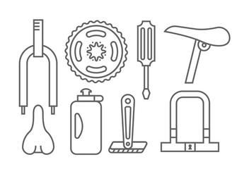 Bicycle element icons - vector #414851 gratis