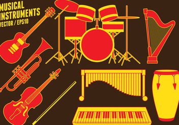 Musical instruments Icons - vector #414881 gratis