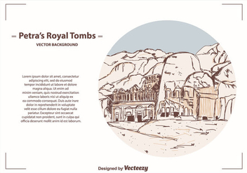 Petra’s Royal Tombs Vector Background - Free vector #415201