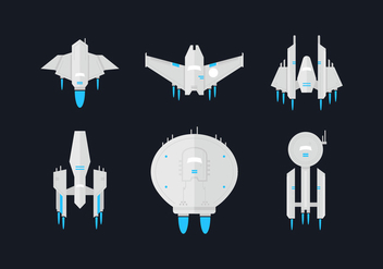Starship Flat Vector Sets - Kostenloses vector #416121