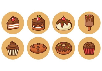 Free Chocolate Cake Outline Icons Vector - vector #418421 gratis