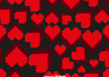 Vector Pixelated Hearts Seamless Pattern - Free vector #418541