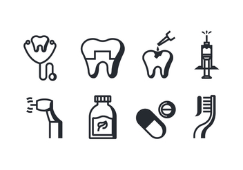 Dentist Vector Icons - бесплатный vector #419111