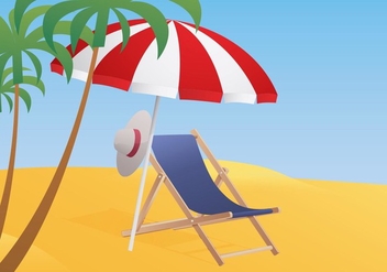 Deck Chair Illustration - Free vector #420081