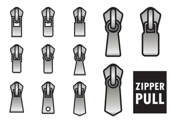 Outlined Zipper Pull Vectors - vector #420131 gratis