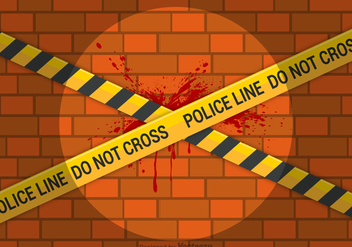 Free Vector Police Line On Brick Wall - Free vector #420421