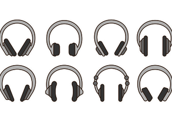 Set Of Head Phone Icons - Free vector #420651