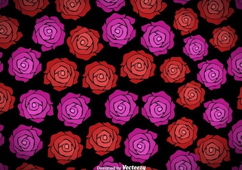 Vector Seamless Pattern With Roses - vector #421431 gratis