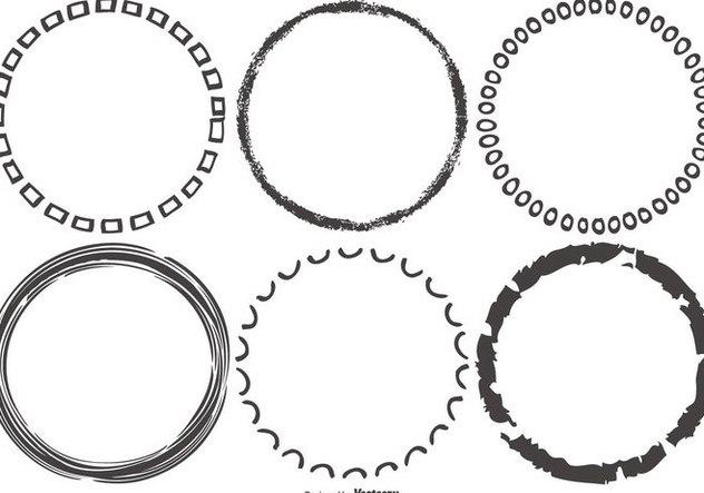 Funky Sketchy Round Frames - Free vector #421761