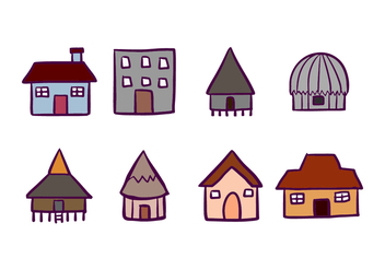 House and Cabana Icons - vector gratuit #421921 
