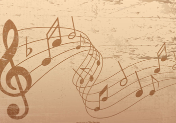 Old Grunge Musical Notes Background - vector gratuit #421971 