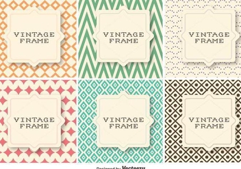 Vector Set Of Vintage Retro Patterns With Geometrical Shapes - vector gratuit #422291 