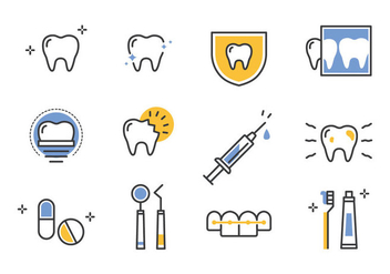 Dentista line icons set - Free vector #422321