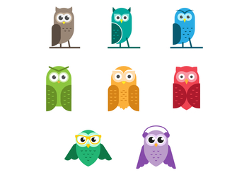 Free Set of Cute Owls Vector - vector gratuit #422501 