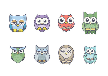 Cute Owl Icon Pack - vector gratuit #422901 
