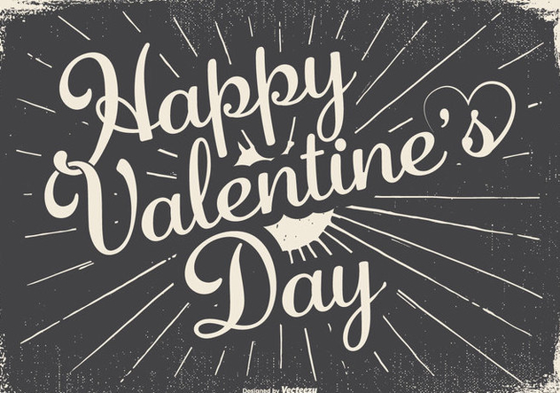Vintage Typographic Happy Valentine's Day Illustration - Free vector #422941