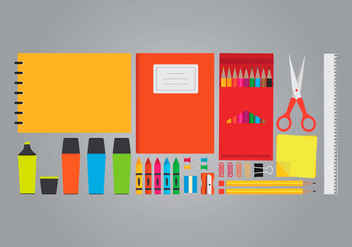 Office and Art Supplies Set - Kostenloses vector #423431
