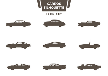 Carros Silhouette Icon Set Vector - Free vector #423511