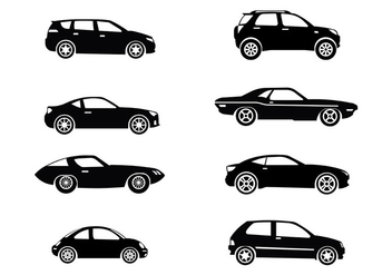 Silhouette Carros Icons Vector - Free vector #423521
