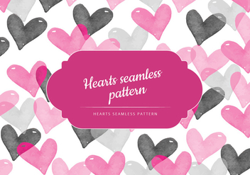 Vector Seamless Pattern of Watercolor Hearts - vector gratuit #423601 