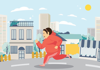 Woman Exercising and Running on the Street Vector - Kostenloses vector #424661