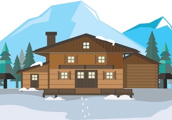 Mountain Chalet House Vector - vector gratuit #424671 