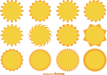Vector Cartoon Flat Suns Collection - Free vector #425011