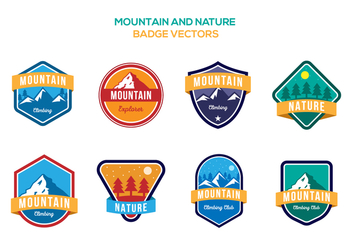 Free Mountain and Nature Badge Vectors - vector #425171 gratis