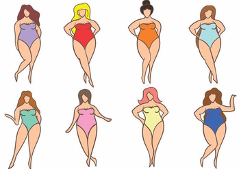 Simple Woman Plus Size Icon Set - Free vector #425351