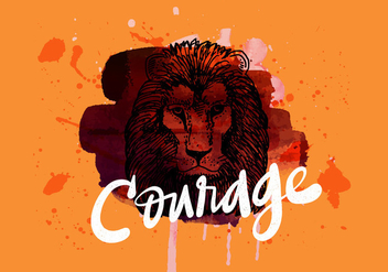 Courage Lion Watercolor - Kostenloses vector #425471