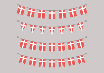 Garlands Of Danish Flags - Kostenloses vector #425731