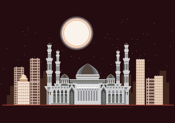 Hazrat Sultan Mosque at Night - vector gratuit #426231 