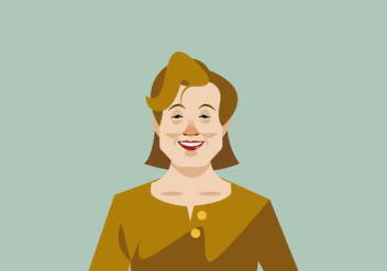 Headshot of Smiling Older Lady Vector - бесплатный vector #426241