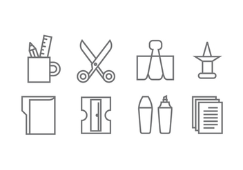 Stationery and Office Supply Icons - vector #426391 gratis