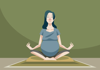 Beautiful Pregnant Woman Doing Pregnant Yoga Vector - vector gratuit #426421 