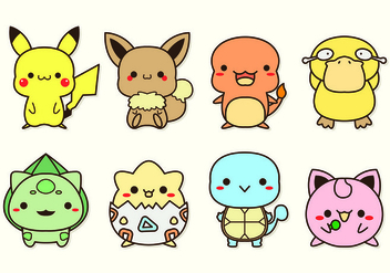 Set Of Pokemon Icons - vector gratuit #426561 